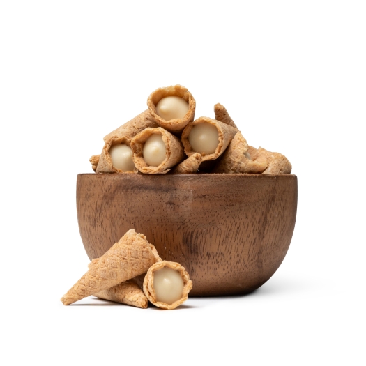 Mini tölcsérek fehér csokoládéval